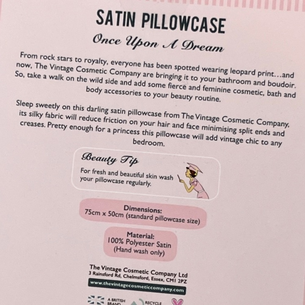 THE VINTAGE COSMETIC COMPANY SATIN PILLOWCASE - Picture 6 of 7